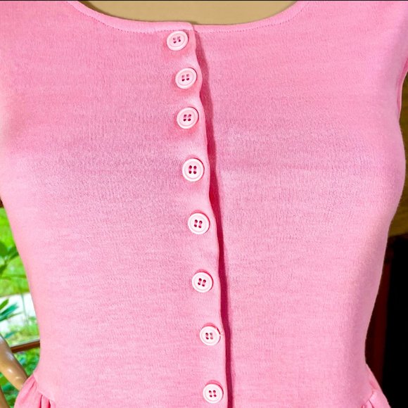 ▪️VTG▪️HANDMADE▪️1980's Pleated Sleeveless Midi Dress - Picture 4 of 8